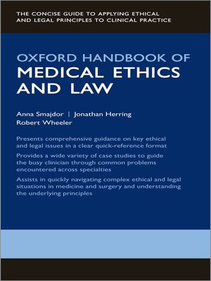 cover image of Oxford Handbook of Medical Ethics and Law